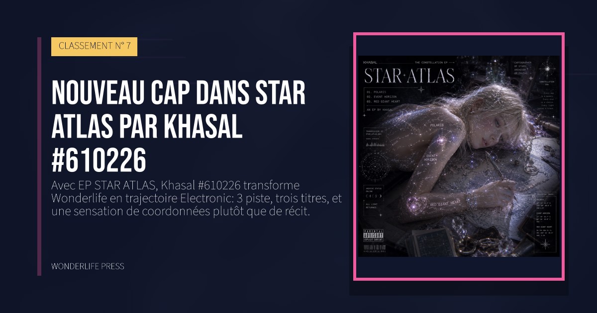 Wonderlife Press: Nouveau cap dans STAR ATLAS par Khasal #610226. pochette de la sortie. CLASSEMENT N° 7.