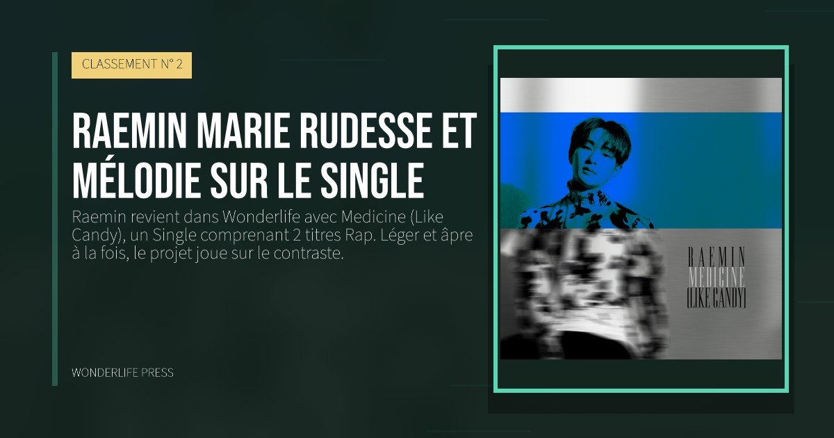 Wonderlife Press: Raemin marie rudesse et mélodie sur le single. pochette de la sortie. CLASSEMENT N° 2.