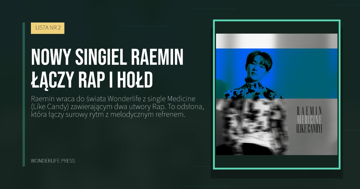 Wonderlife Press: Nowy singiel Raemin łączy rap i hołd. okładka wydawnictwa. LISTA NR 2.