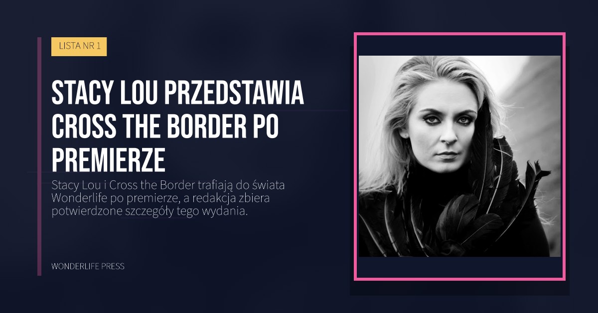 Wonderlife Press: Stacy Lou przedstawia Cross the Border po premierze. okładka wydawnictwa. LISTA NR 1.