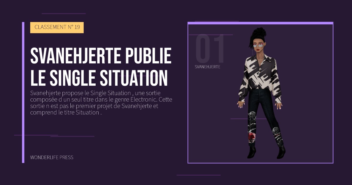 Wonderlife Press: Svanehjerte publie le single Situation. portrait des artistes. CLASSEMENT N° 19.