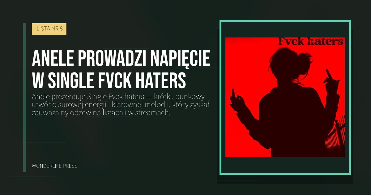 Wonderlife Press: Anele prowadzi napięcie w Single Fvck haters. okładka wydawnictwa. LISTA NR 8.