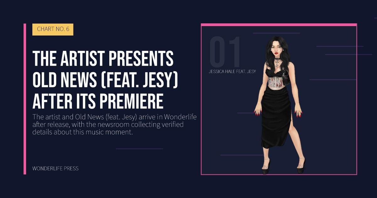 Wonderlife Press: The artist presents Old News (feat. Jesy) after its premiere. artist portrait. CHART NO. 6.