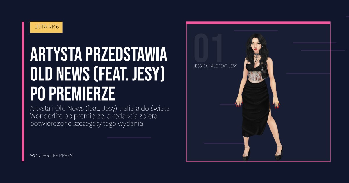 Wonderlife Press: Artysta przedstawia Old News (feat. Jesy) po premierze. portret artystów. LISTA NR 6.