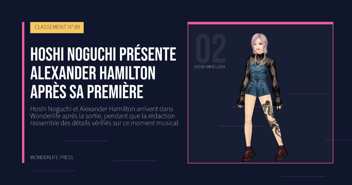 Wonderlife Press: Hoshi Noguchi présente Alexander Hamilton après sa première. portrait des artistes. CLASSEMENT N° 89.