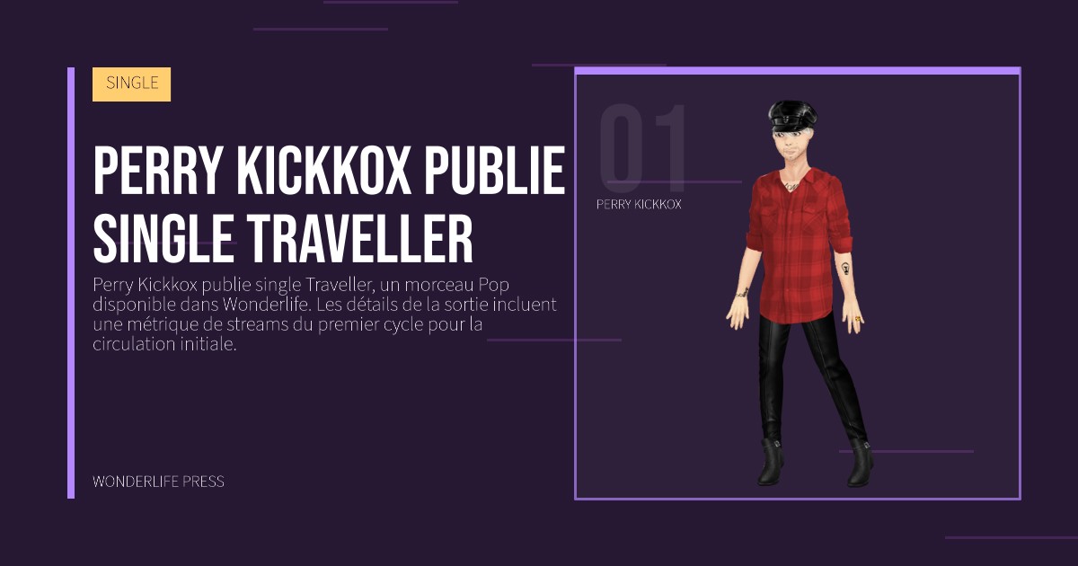 Wonderlife Press: Perry Kickkox publie single Traveller. portrait des artistes. SINGLE.