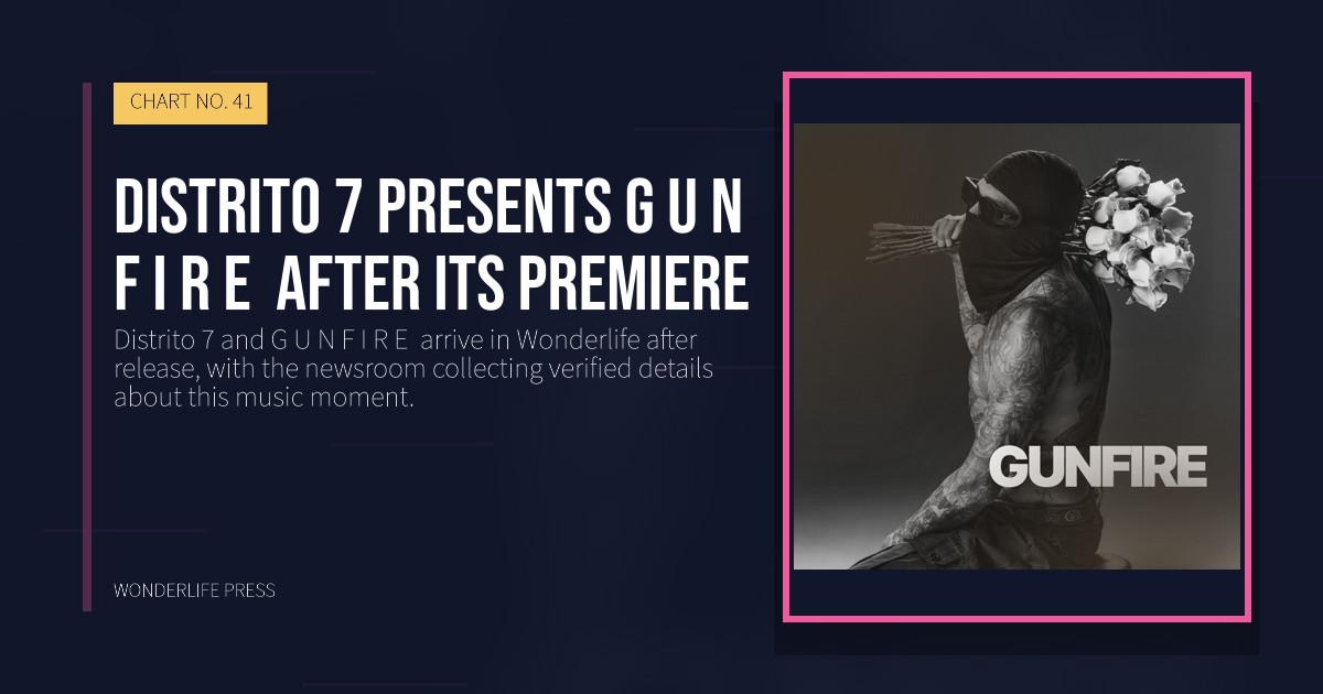 Wonderlife Press: Distrito 7 presents G U N F I R E  after its premiere. release artwork. CHART NO. 41.