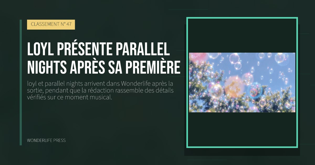 Wonderlife Press: loyl présente parallel nights après sa première. pochette de la sortie. CLASSEMENT N° 47.