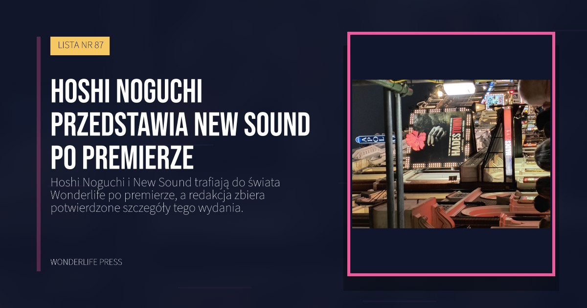 Wonderlife Press: Hoshi Noguchi przedstawia New Sound po premierze. okładka wydawnictwa. LISTA NR 87.