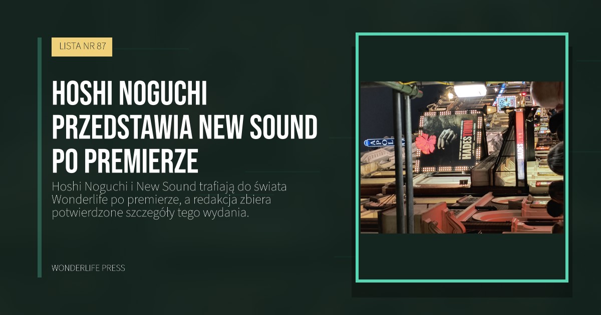 Wonderlife Press: Hoshi Noguchi przedstawia New Sound po premierze. okładka wydawnictwa. LISTA NR 87.