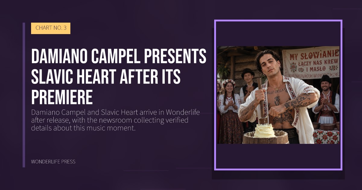 Wonderlife Press: Damiano Campel presents Slavic Heart after its premiere. release artwork. CHART NO. 3.