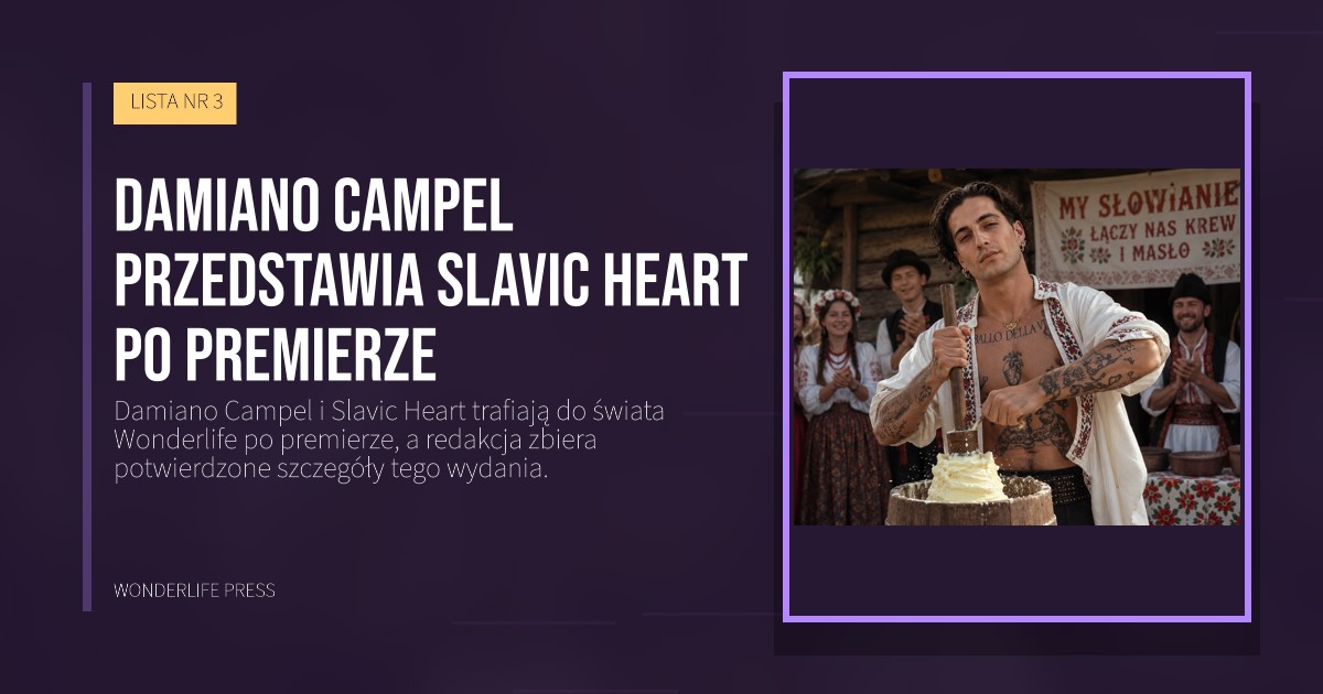 Wonderlife Press: Damiano Campel przedstawia Slavic Heart po premierze. okładka wydawnictwa. LISTA NR 3.