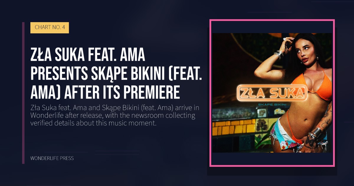 Wonderlife Press: Zła Suka feat. Ama presents Skąpe Bikini (feat. Ama) after its premiere. release artwork. CHART NO. 4.