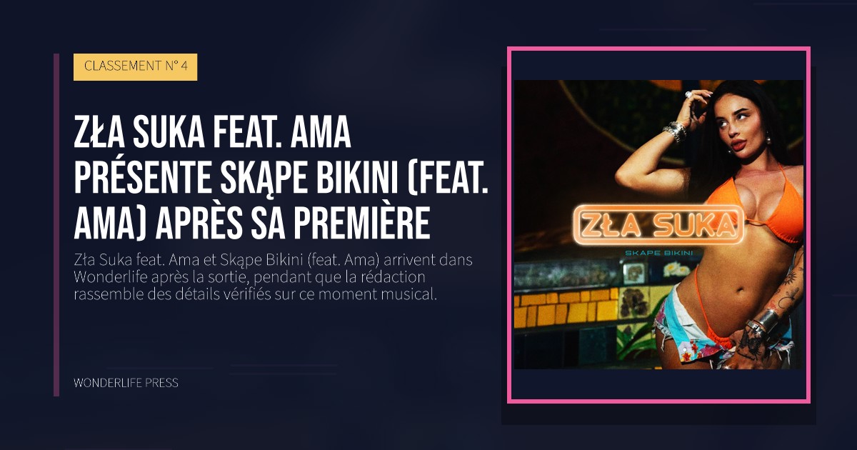 Wonderlife Press: Zła Suka feat. Ama présente Skąpe Bikini (feat. Ama) après sa première. pochette de la sortie. CLASSEMENT N° 4.