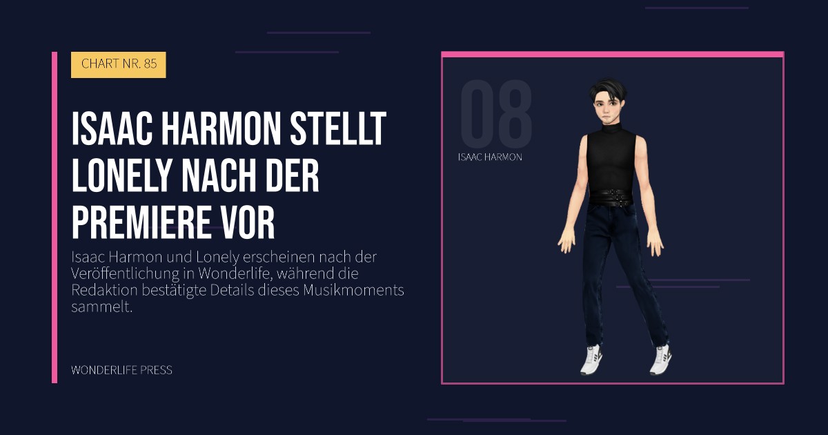 Wonderlife Press: Isaac Harmon stellt Lonely nach der Premiere vor. Künstlerporträt. CHART NR. 85.