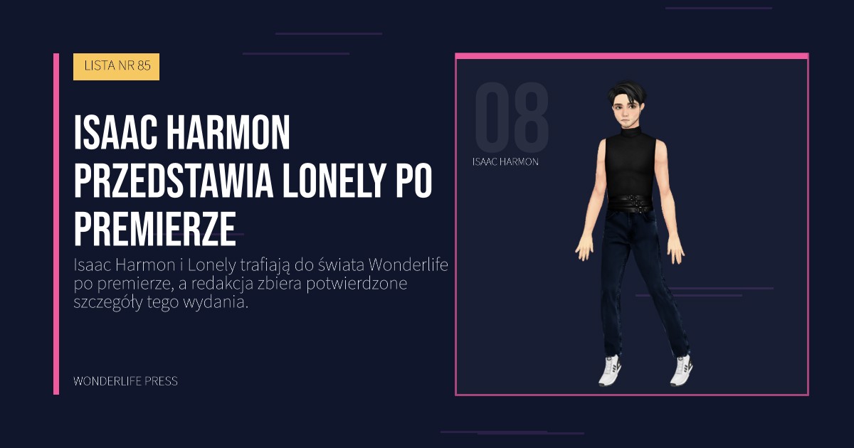 Wonderlife Press: Isaac Harmon przedstawia Lonely po premierze. portret artystów. LISTA NR 85.