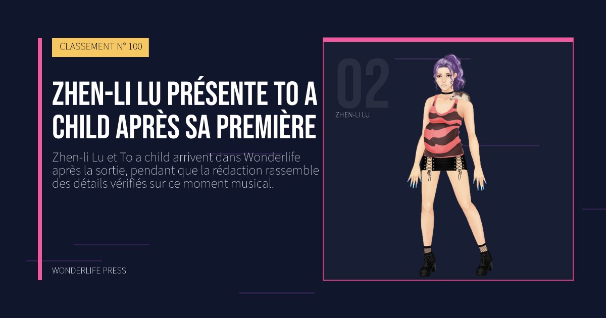 Wonderlife Press: Zhen-li Lu présente To a child après sa première. portrait des artistes. CLASSEMENT N° 100.