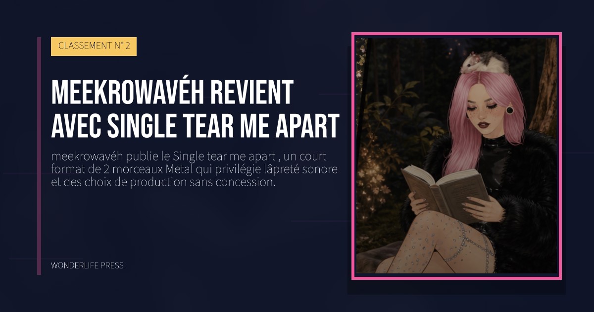 Wonderlife Press: meekrowavéh revient avec Single tear me apart. pochette de la sortie. CLASSEMENT N° 2.