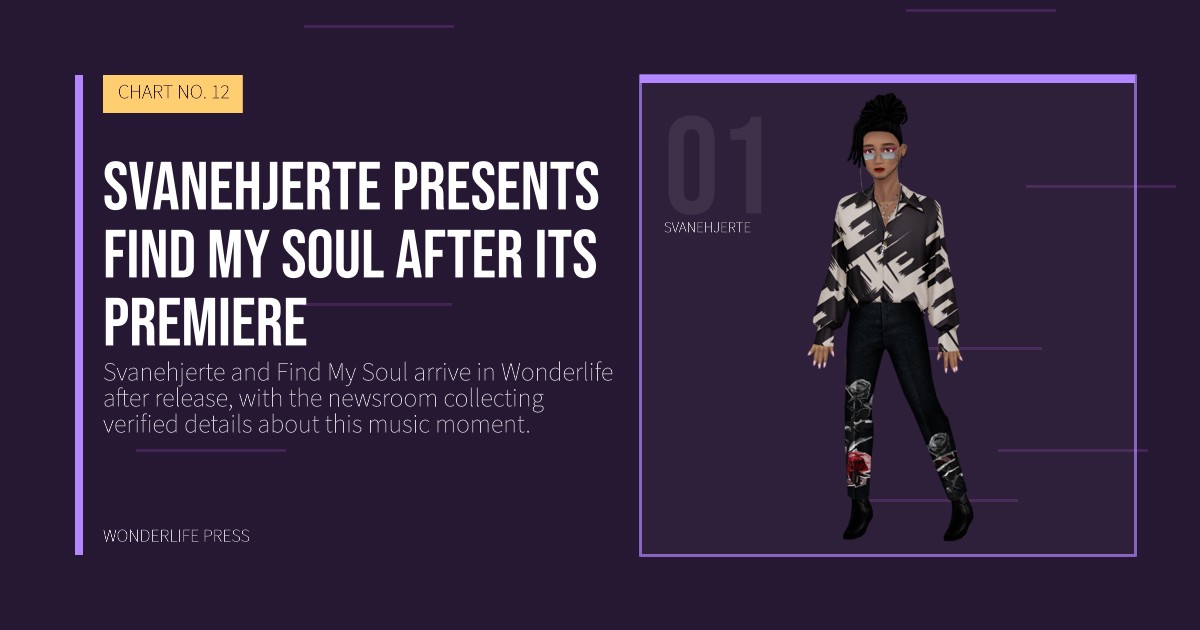 Wonderlife Press: Svanehjerte presents Find My Soul after its premiere. artist portrait. CHART NO. 12.