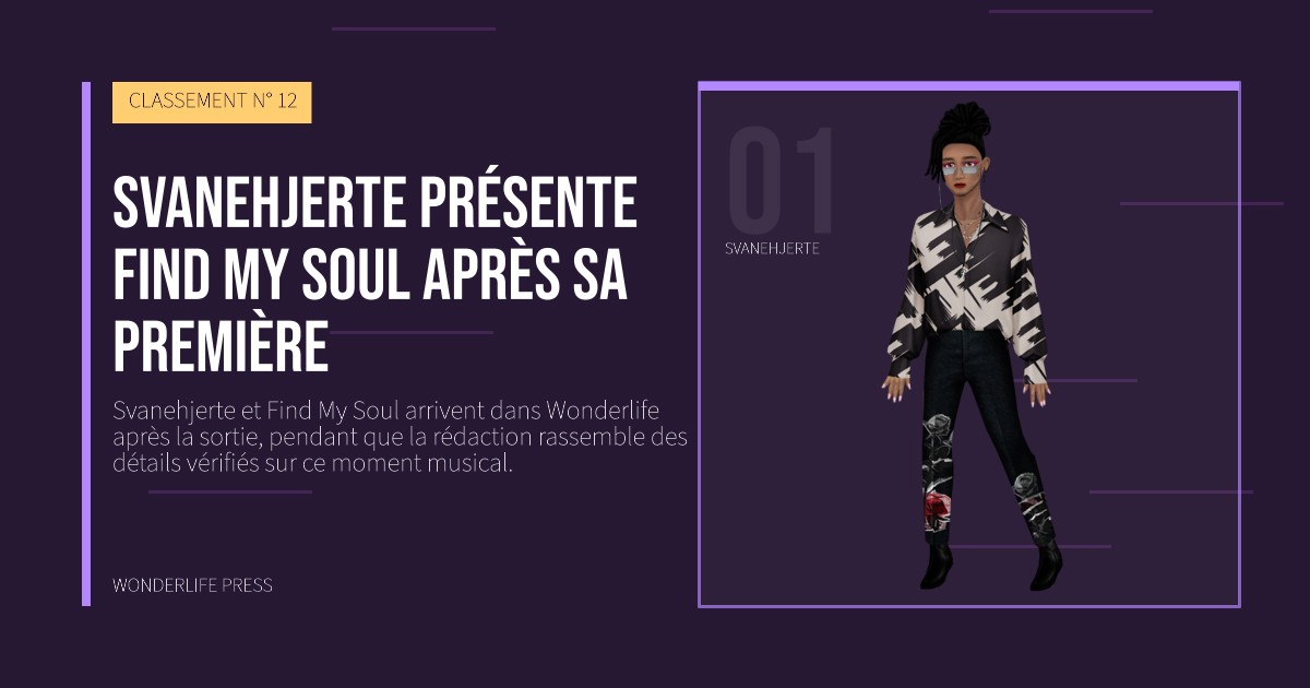 Wonderlife Press: Svanehjerte présente Find My Soul après sa première. portrait des artistes. CLASSEMENT N° 12.