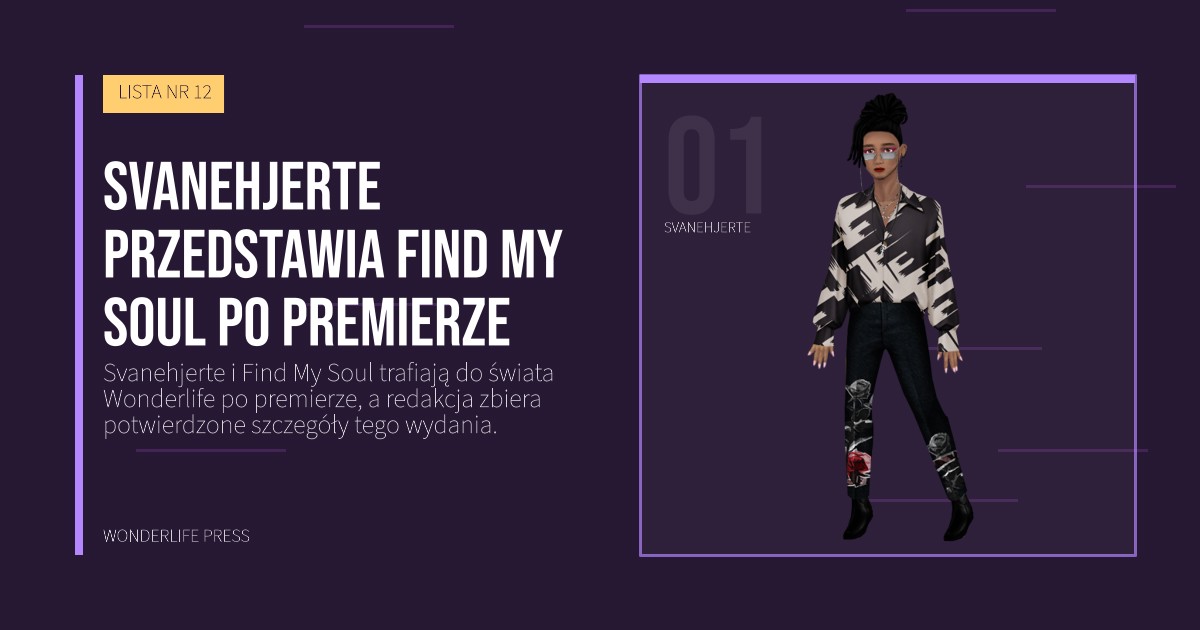 Wonderlife Press: Svanehjerte przedstawia Find My Soul po premierze. portret artystów. LISTA NR 12.