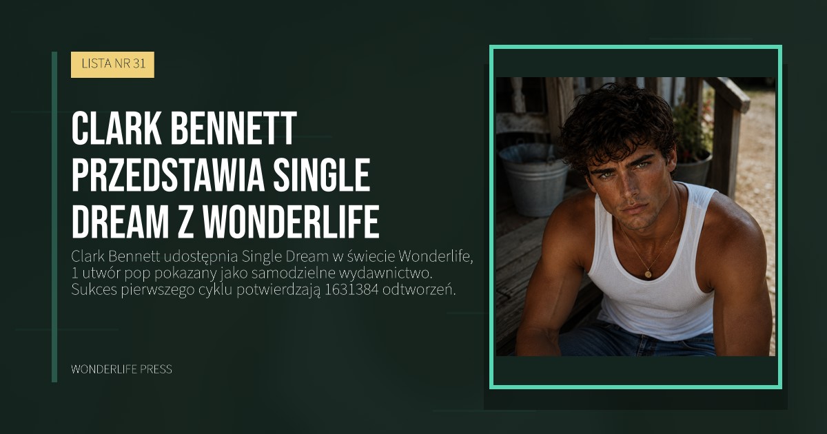 Wonderlife Press: Clark Bennett przedstawia single Dream z Wonderlife. okładka wydawnictwa. LISTA NR 31.
