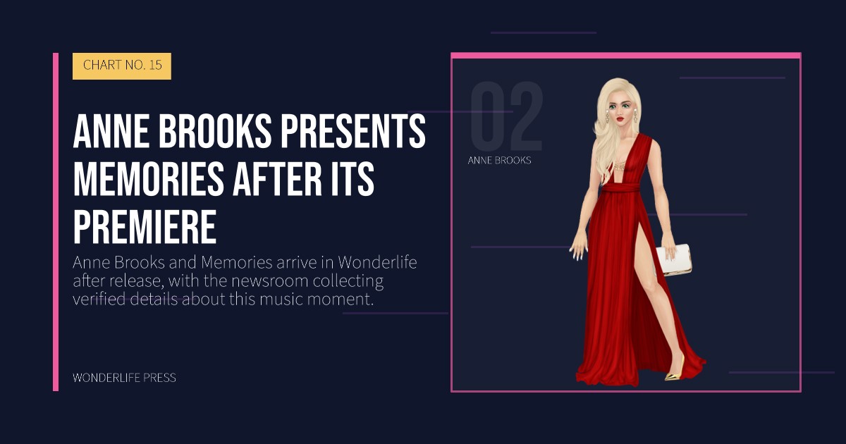 Wonderlife Press: Anne Brooks presents Memories after its premiere. artist portrait. CHART NO. 15.