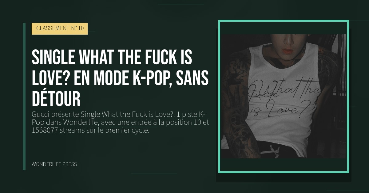 Wonderlife Press: Single What the Fuck is Love? en mode K-Pop, sans détour. pochette de la sortie. CLASSEMENT N° 10.