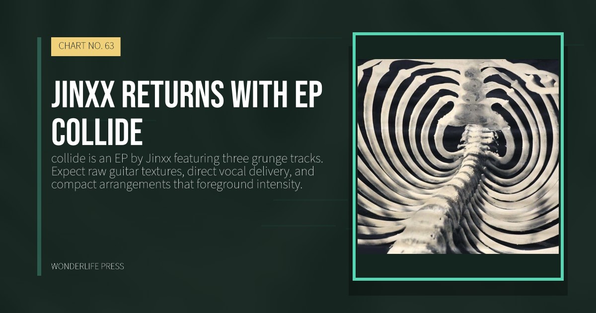 Wonderlife Press: jinxx returns with EP collide. release artwork. CHART NO. 63.