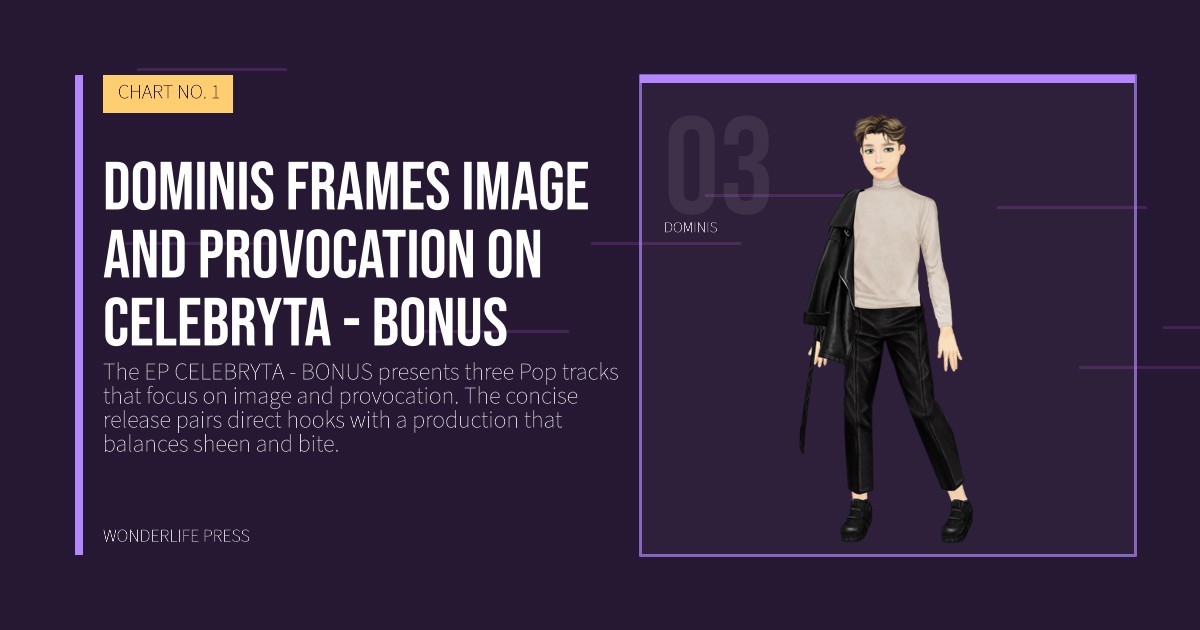 Wonderlife Press: dominis frames image and provocation on CELEBRYTA - BONUS. artist portrait. CHART NO. 1.