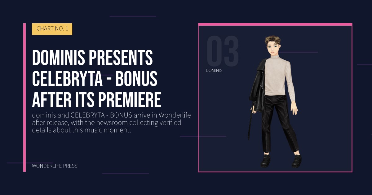Wonderlife Press: dominis presents CELEBRYTA - BONUS after its premiere. artist portrait. CHART NO. 1.