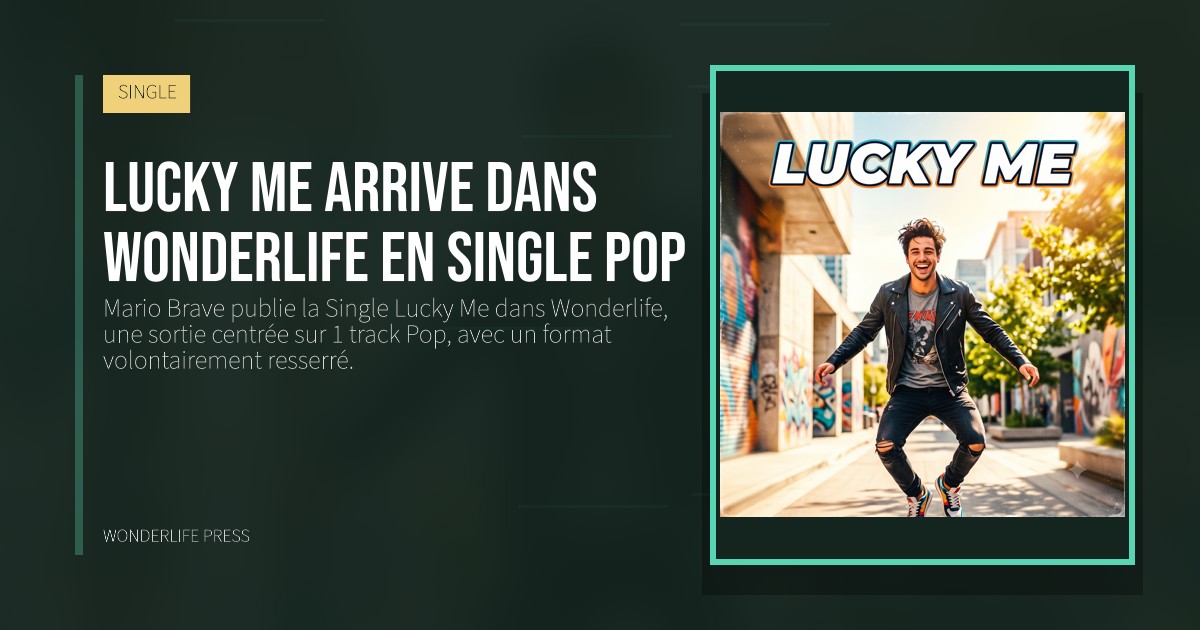 Wonderlife Press: Lucky Me arrive dans Wonderlife en Single Pop. pochette de la sortie. SINGLE.