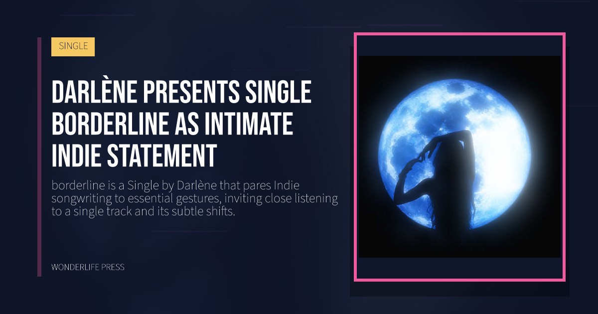Wonderlife Press: Darlène presents Single borderline as intimate indie statement. release artwork. SINGLE.