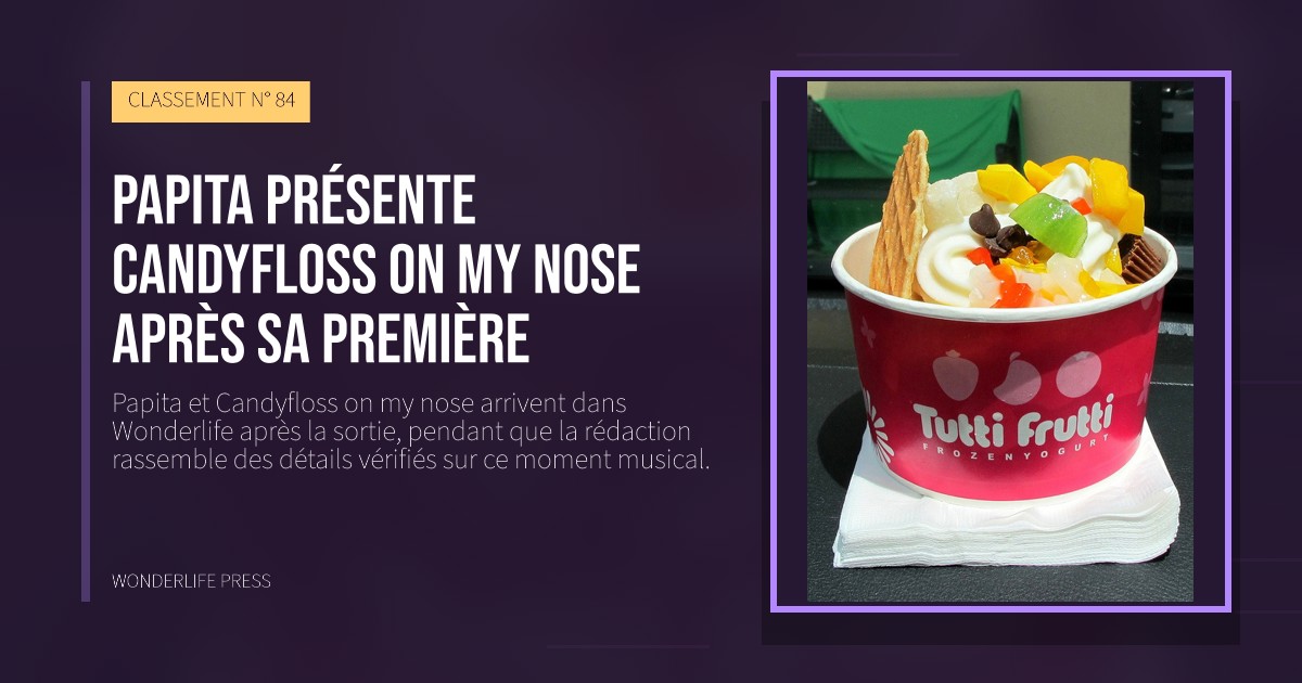 Wonderlife Press: Papita présente Candyfloss on my nose après sa première. pochette de la sortie. CLASSEMENT N° 84.