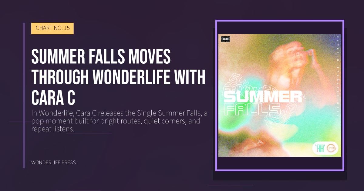 Wonderlife Press: Summer Falls moves through Wonderlife with Cara C. release artwork. CHART NO. 15.