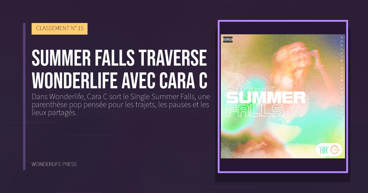 Wonderlife Press: Summer Falls traverse Wonderlife avec Cara C. pochette de la sortie. CLASSEMENT N° 15.