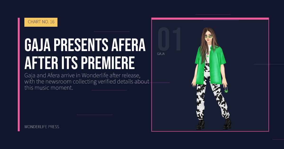 Wonderlife Press: Gaja presents Afera after its premiere. artist portrait. CHART NO. 16.