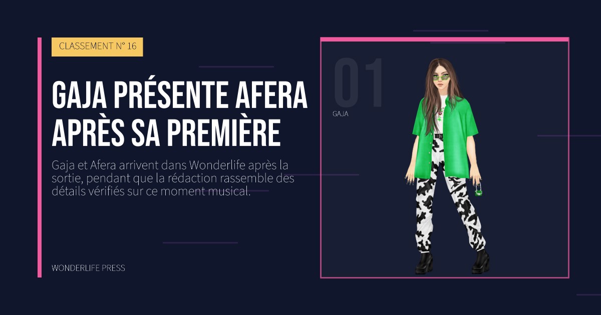 Wonderlife Press: Gaja présente Afera après sa première. portrait des artistes. CLASSEMENT N° 16.