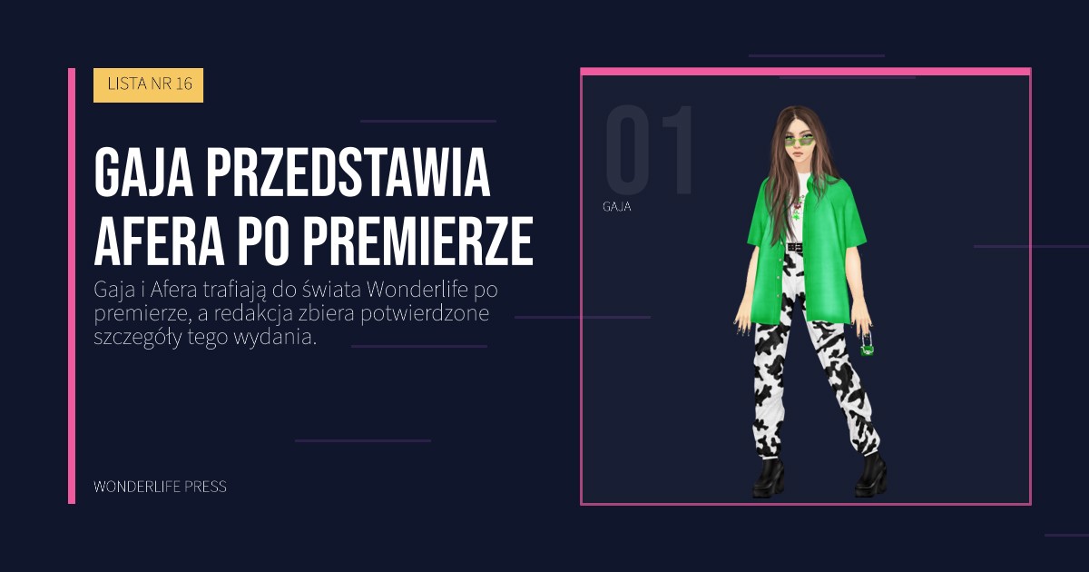 Wonderlife Press: Gaja przedstawia Afera po premierze. portret artystów. LISTA NR 16.