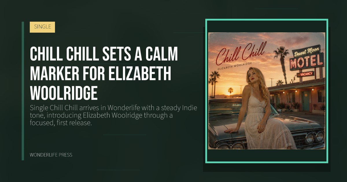Wonderlife Press: Chill Chill sets a calm marker for Elizabeth Woolridge. release artwork. SINGLE.