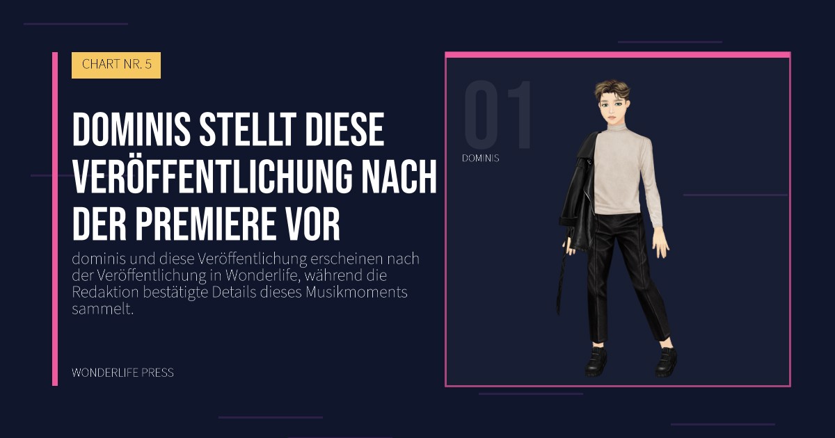 Wonderlife Press: dominis stellt diese Veröffentlichung nach der Premiere vor. Künstlerporträt. CHART NR. 5.