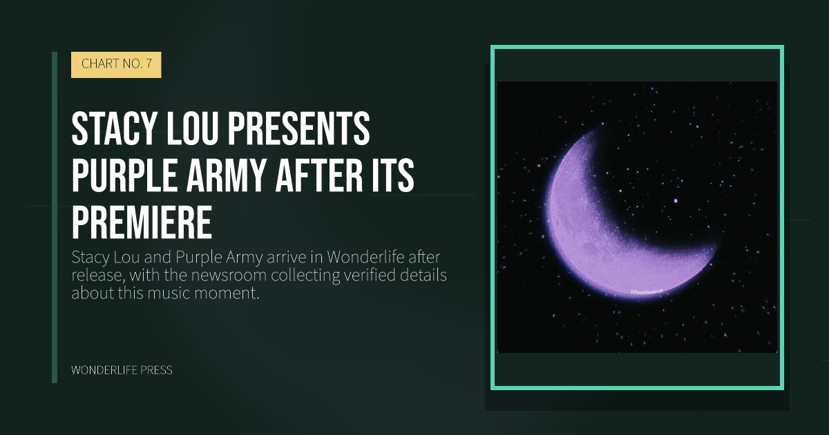 Wonderlife Press: Stacy Lou presents Purple Army after its premiere. release artwork. CHART NO. 7.