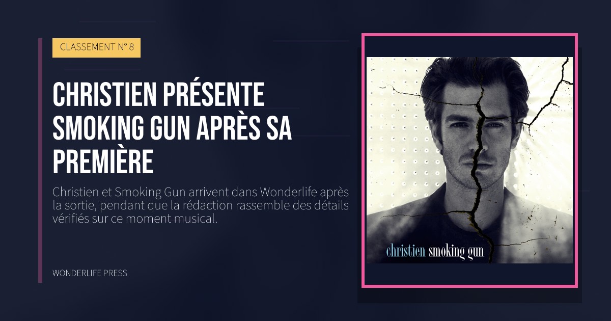 Wonderlife Press: Christien présente Smoking Gun après sa première. pochette de la sortie. CLASSEMENT N° 8.