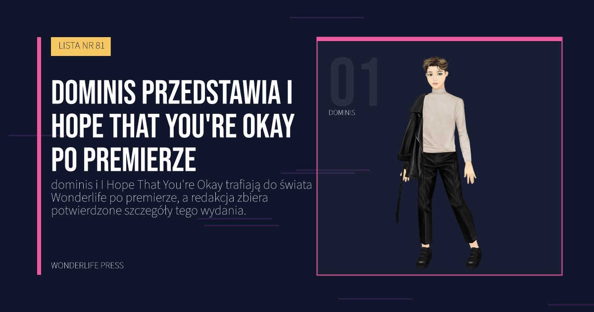 Wonderlife Press: dominis przedstawia I Hope That You're Okay po premierze. portret artystów. LISTA NR 81.