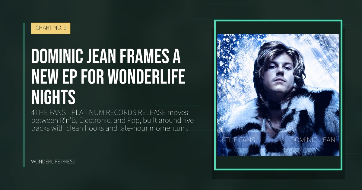 Wonderlife Press: Dominic Jean frames a new EP for Wonderlife nights. release artwork. CHART NO. 9.