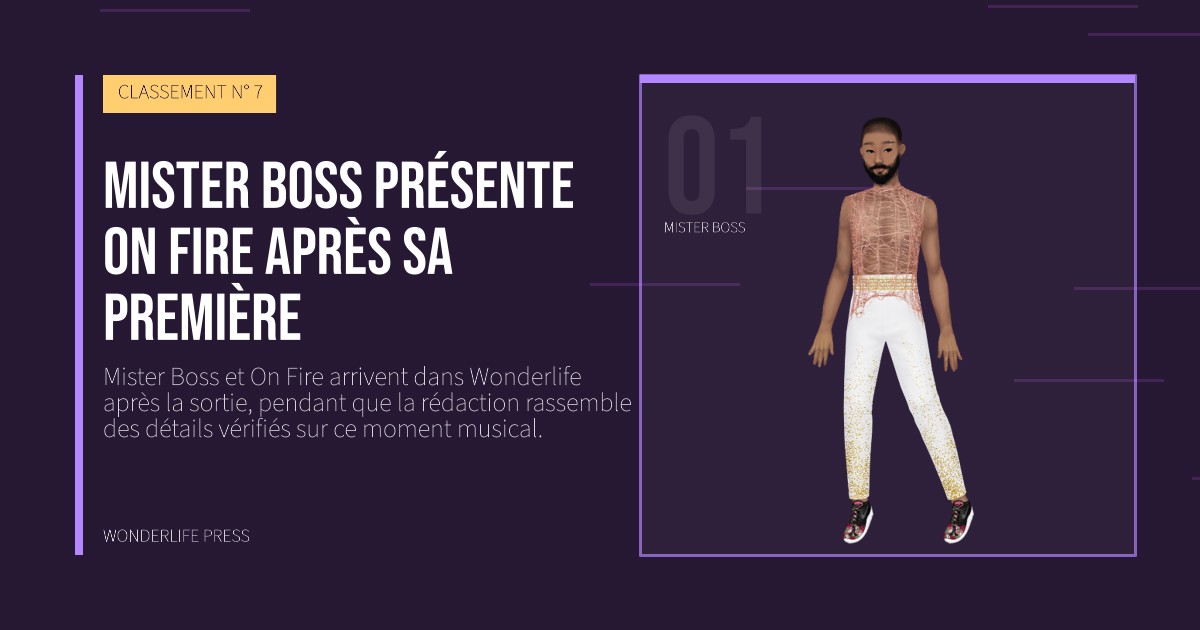 Wonderlife Press: Mister Boss présente On Fire après sa première. portrait des artistes. CLASSEMENT N° 7.