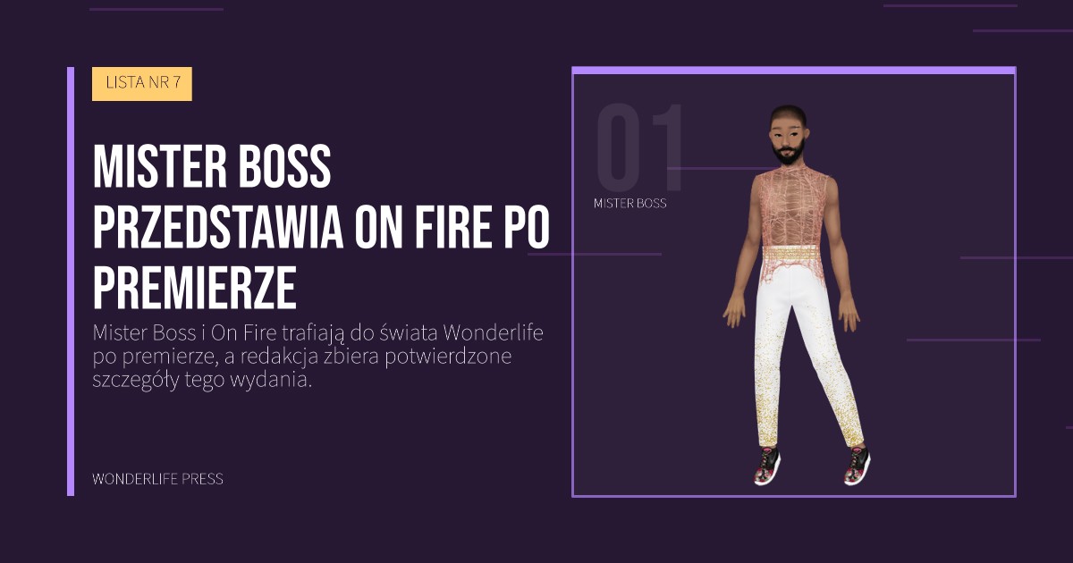 Wonderlife Press: Mister Boss przedstawia On Fire po premierze. portret artystów. LISTA NR 7.
