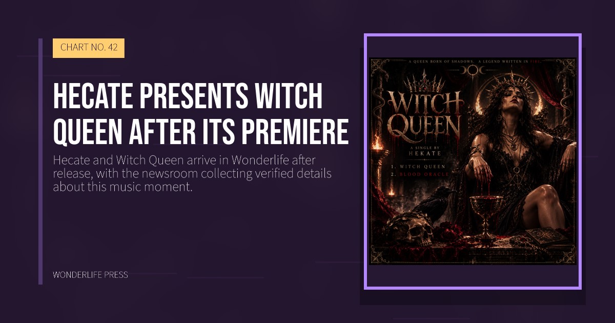 Wonderlife Press: Hecate presents Witch Queen after its premiere. release artwork. CHART NO. 42.