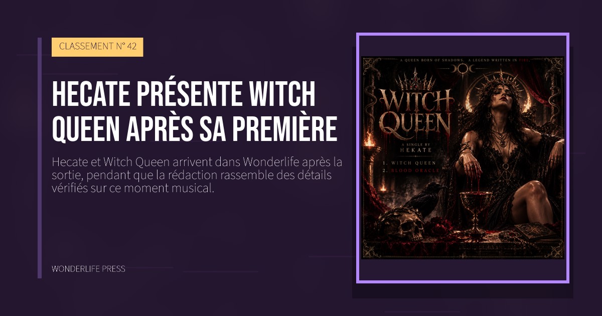 Wonderlife Press: Hecate présente Witch Queen après sa première. pochette de la sortie. CLASSEMENT N° 42.