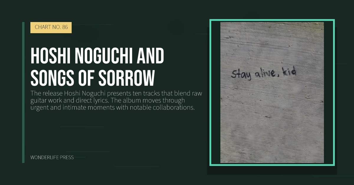 Wonderlife Press: Hoshi Noguchi and Songs of Sorrow. release artwork. CHART NO. 86.